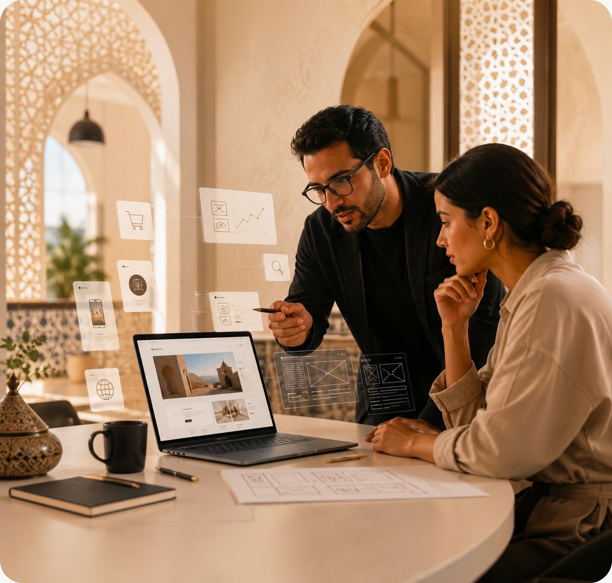 Agence web marocaine accompagnant une cliente dans la création de son site internet
