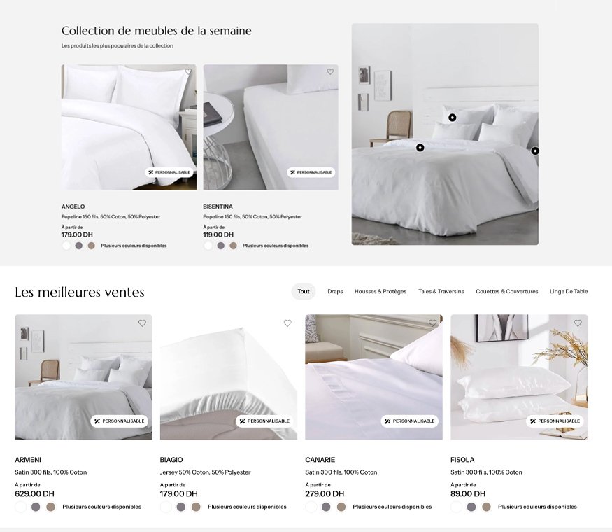 Catalogue e-commerce textile professionnel HYMCO