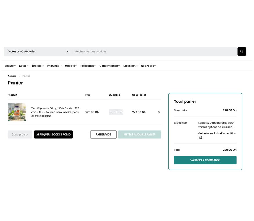 Parcours d'achat et commande Bio Ekleel