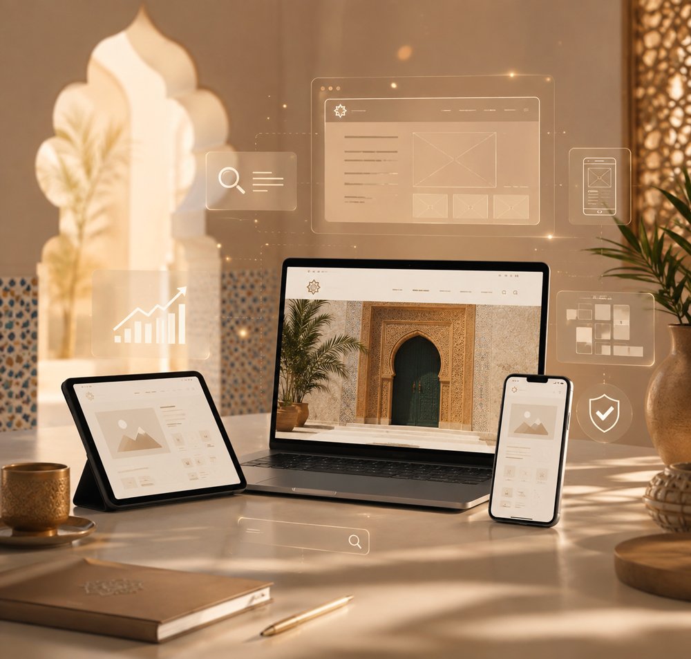 Création de site web responsive et optimisé SEO dans un univers digital au style marocain